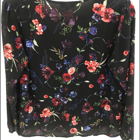 NWT Allison Joy flowy black floral blouse - Picture 4 of 8